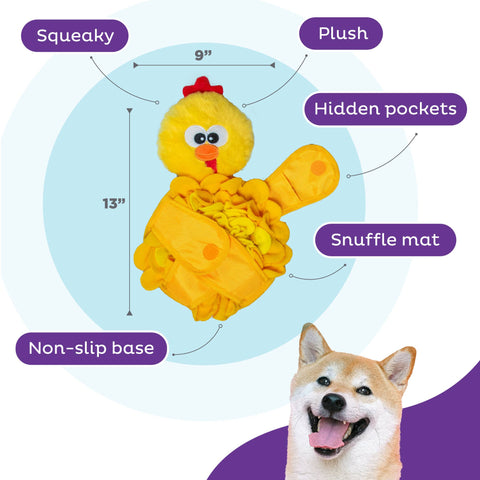 Pet Palette Distribution - Nina Ottosson Snuffle Palz Chicken Interactive Plush Dog Toy