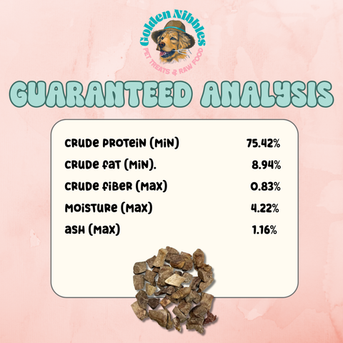 Golden Nibbles - Pork Heart - 3oz Bag - Freeze-Dried Treat for Dogs & Cats