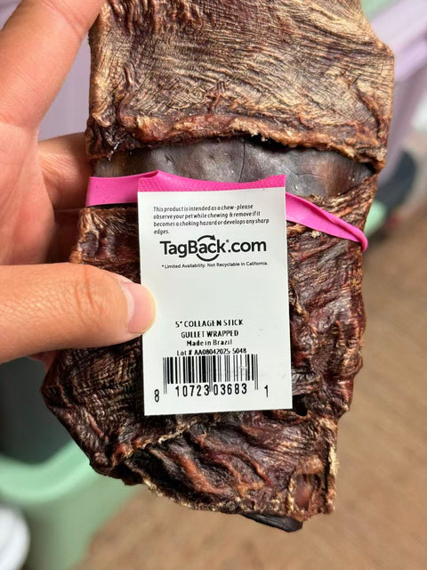 Tuesday's 5" Collagen Chip Wrapped in Gullet (Bulk)