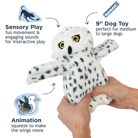 Tall Tails - Tall Tails Animated Spotted Snow Owl Dog Toy