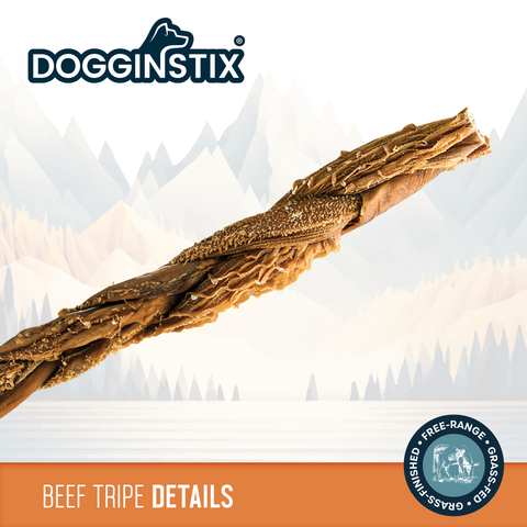 Dogginstix - 12" Braided Beef Tripe Sticks