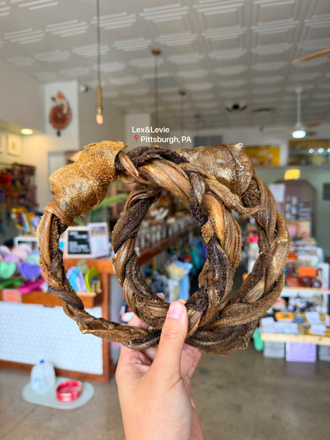 Medium  chew -  lamb tripe braided ring