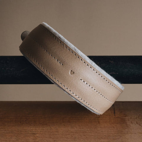 BAND&ROLL - Wool Padded Wide Dog Collar. Pine