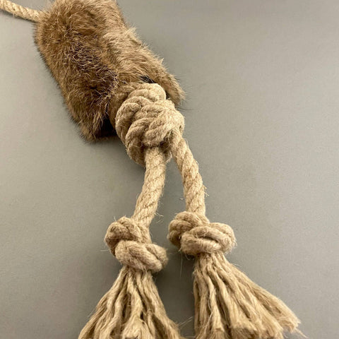 Pawsome Pet Toys - Dog Training Toy with Hemp Rope and Rabbit Fur
