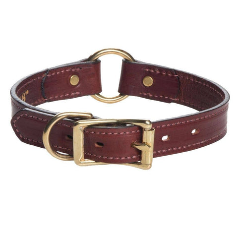 Mendota Pet - Leather Wide (1") Hunt Collar - Chestnut