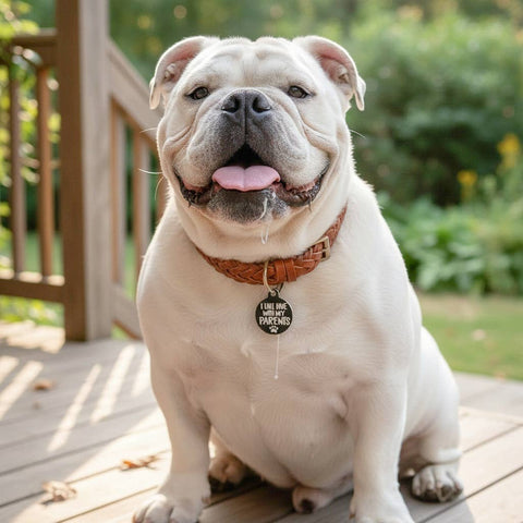 Bad Tags - Dog ID Tag with Personalized QR Code - Live with my Parents