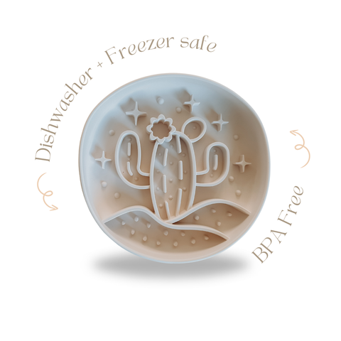 Barks and Brownies - Cactus Silicone Slow Feeder Bowl - Fun, Non-Slip | Sand