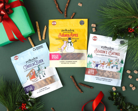 Polkadog - Holiday Pouch: Tinsel & Flock (Clam) - 5oz