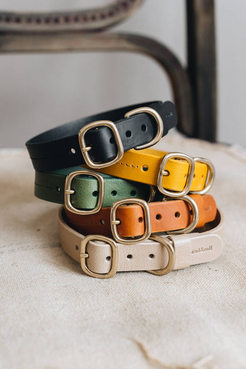 BAND&ROLL - Leather Dog Collar. Fir