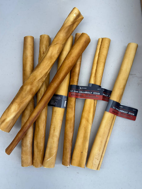 Wild Wolf Bully Sticks - 12-inch CollaBully Stick - 100% Natural Dog Chew Treats