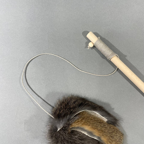 Pawsome Pet Toys - Rabbit fur strips cat teaser toy, wand toy