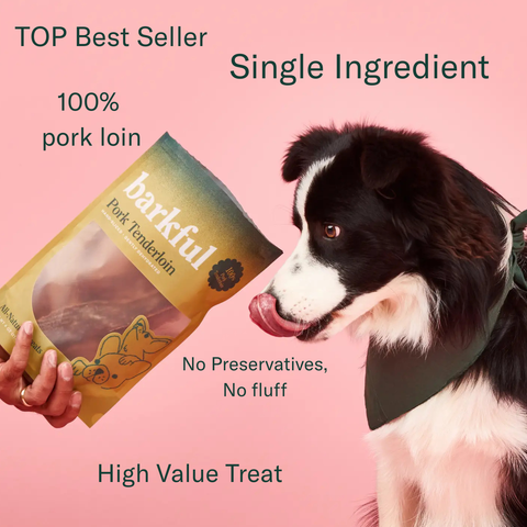 Barkful - Pork Tenderloin Dog Treats (4 oz Bag)- SINGLE INGREDIENT
