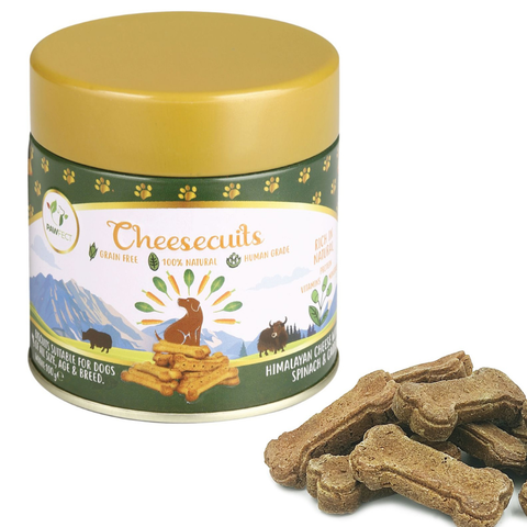 Pawfect Pet Foods Pvt Ltd - USA - Pawfect Cheesecuits | Cheese biscuits for dogs with 80% Cheese & 20% Carrots, Spinach & Eggs | All-natural high-protein dog treats | Grain-free, hypoallergenic & rich in antioxidants| (100g (3.53oz)