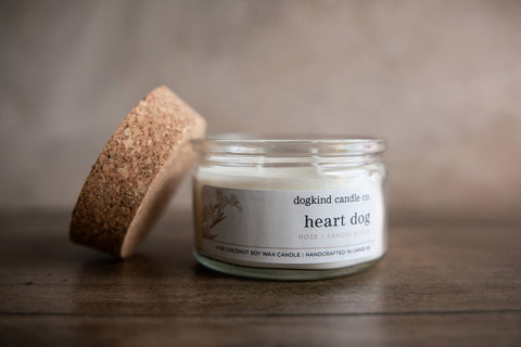 Dogkind Candle Co - Heart dog - rose + sandalwood