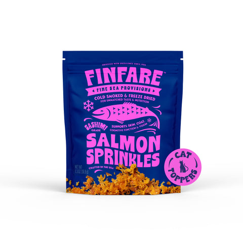 Finfare Pet Foods - Freeze-Dried Salmon Sprinkles (Topper) for Cats, 1.3oz