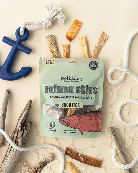 Polkadog - Salmon Skins Smoked Jerky - 3oz - Dog & Cat Treats