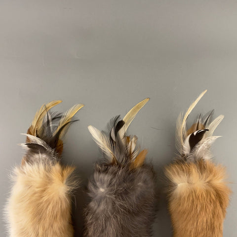 Pawsome Pet Toys - Handmade Rabbit Fur and Feathers Cat Toy,  Cat pillow toy