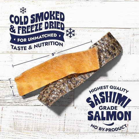 Finfare Pet Foods - Freeze-Dried Salmon Skin Strips for Dogs, 4oz