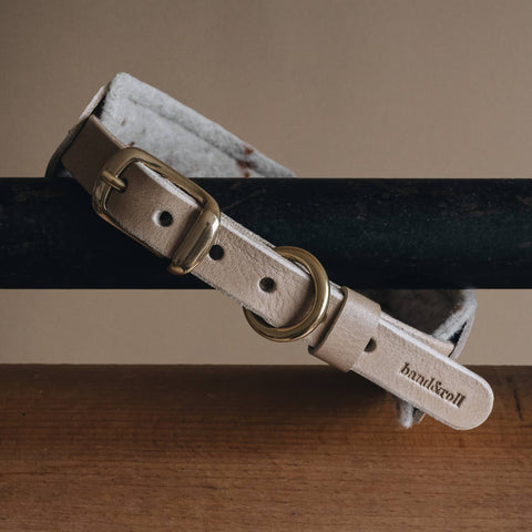 BAND&ROLL - Wool Padded Wide Dog Collar. Pine