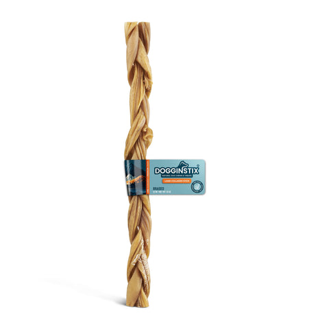 Dogginstix - 12" Braided Lamb Collagen Sticks