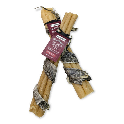 Icelandic+ - Beef Collagen Dental Chew Wrapped With Cod Skin  8"