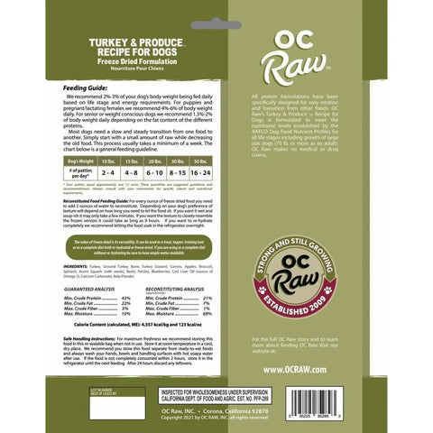 OC Raw - Freeze-Dried Sliders Dog Food