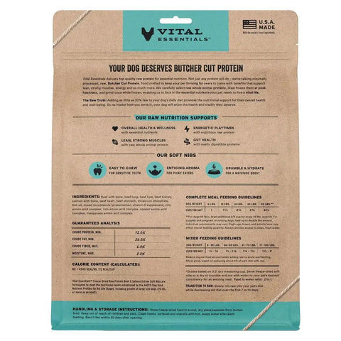 Vital Essentials¨ Freeze-Dried Raw Entree & Mixer Dog Food Soft Nibs 14 oz